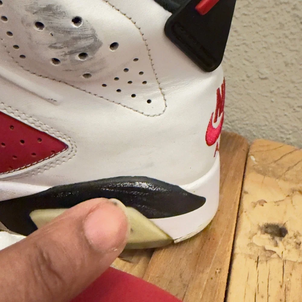 Air Jordan 6 Retro Carmine Red White Black Mens Basketball Shoes CT8529-106
